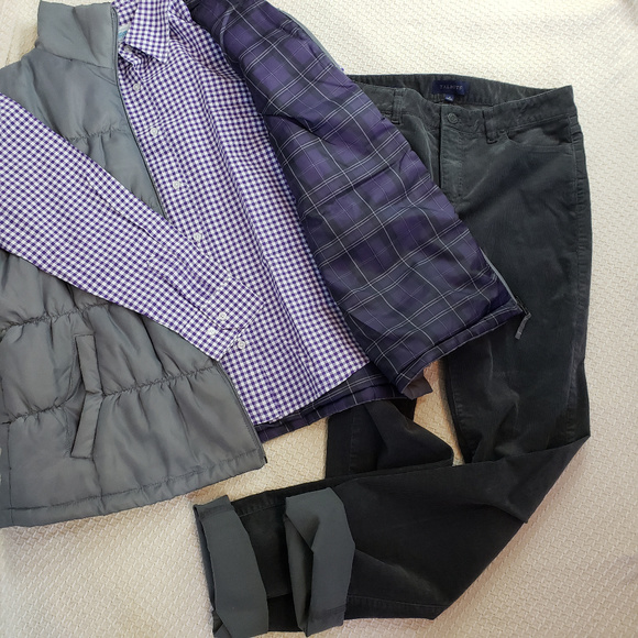National Tops - National Purple Gingham Button Down Shirt